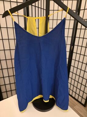 Women's Vibrant Blue & Yellow Spaghetti Strap Tank ~ Size Small